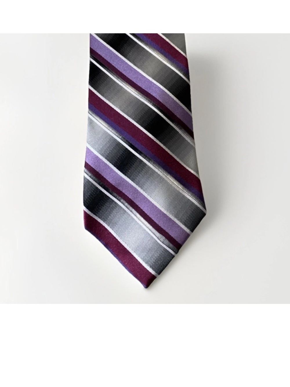 Van Heusen Diagonal Striped Tie in Purple, Gray and Black